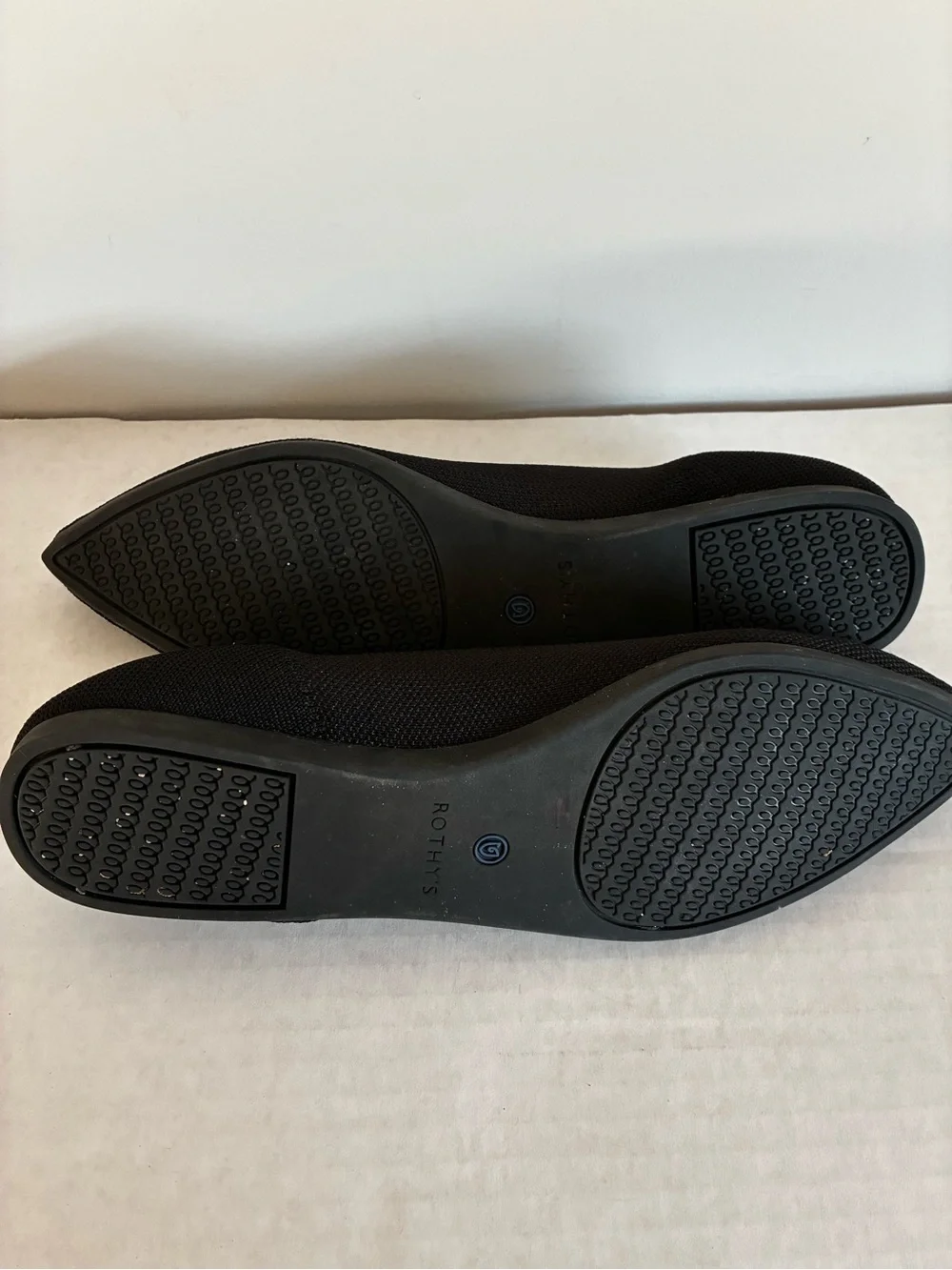 Rothy's The Point Ballet Flats Pointed Toe Black Washable Womens Size 10.5W